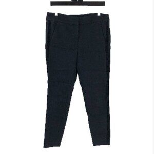 LOFT Marisa Pants Black Side Velvet Stripe Tuxedo Stripe Career Work Ankle Pant